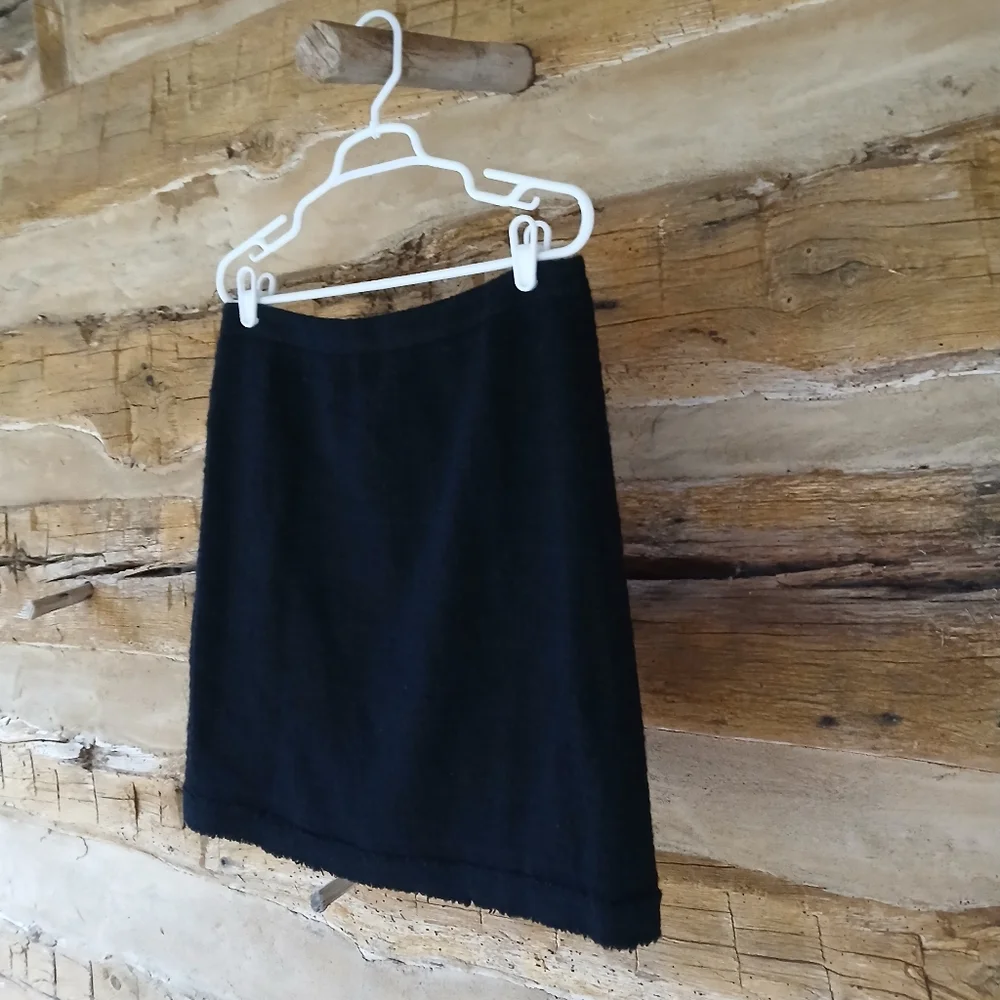 J. Crew Vintage Black Boucle Wool Midi Skirt Size 10